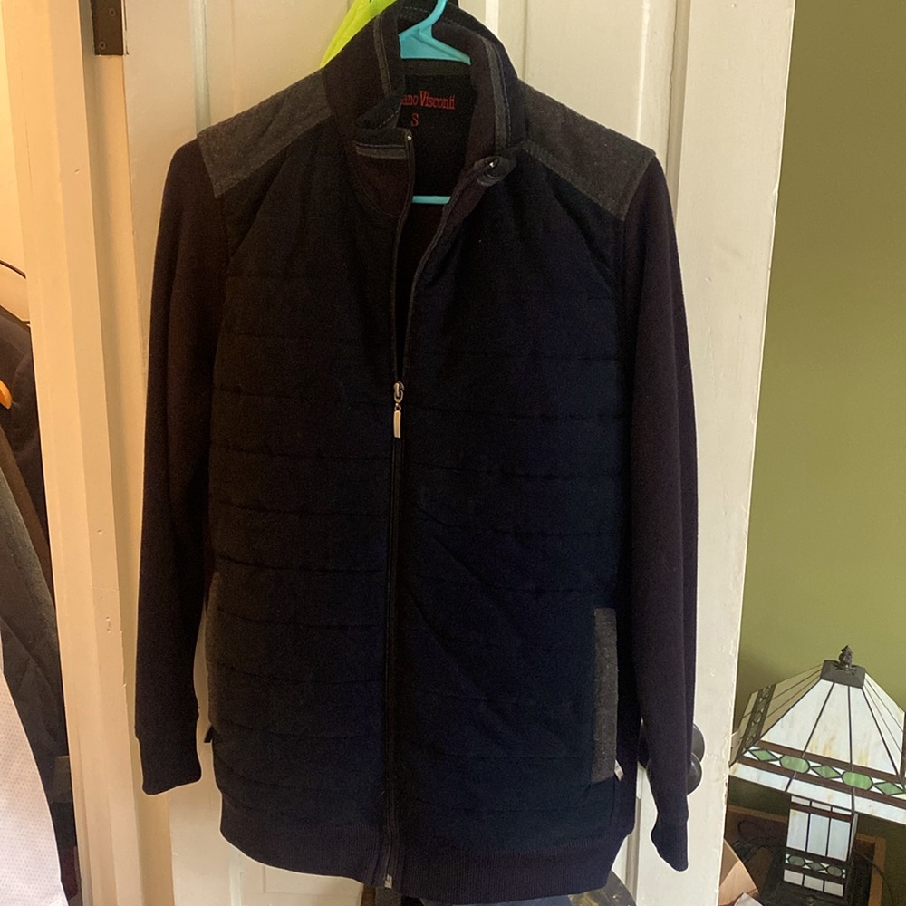 Luchiano Visconti quilted puffy jacket with knit sleeves